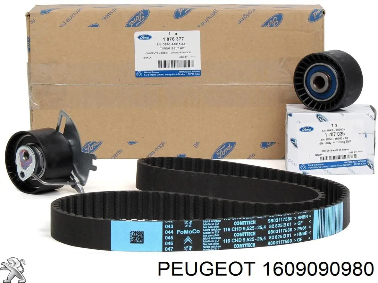 1609090980 Peugeot/Citroen Rolo de reguladora de tensão da correia do mecanismo de distribuição de gás