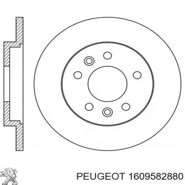 Disco do freio traseiro Peugeot/Citroen 1609582880