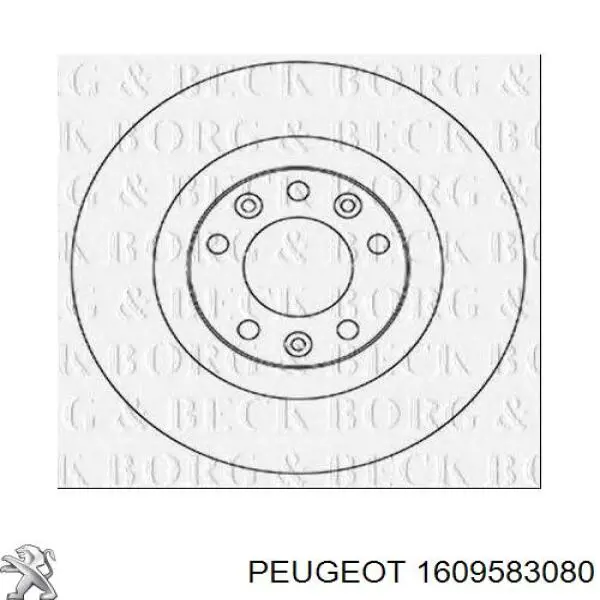 Disco do freio traseiro 1609583080 Peugeot/Citroen
