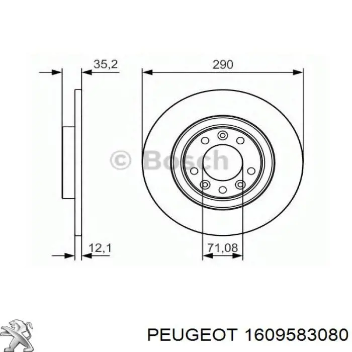 Disco do freio traseiro Peugeot/Citroen 1609583080 preço, a partir de 56,18 USD
