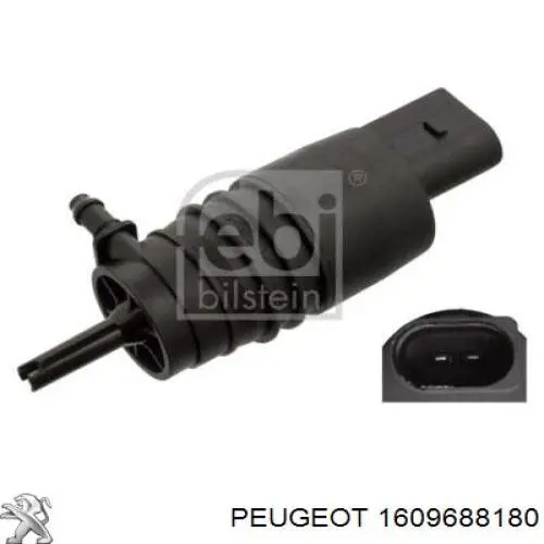 1609688180 Peugeot/Citroen Bomba de motor de fluido para lavador de vidro dianteiro