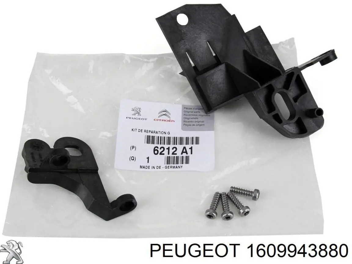 1609943880 Peugeot/Citroen Consola (adaptador) de fixação da luz dianteira direita