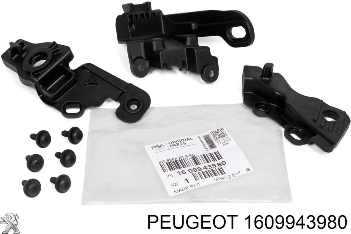 1609943980 Peugeot/Citroen Consola (adaptador) de fixação da luz dianteira esquerda