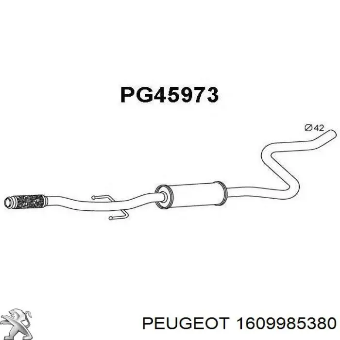 1609985380 Peugeot/Citroen Silenciador, parte central