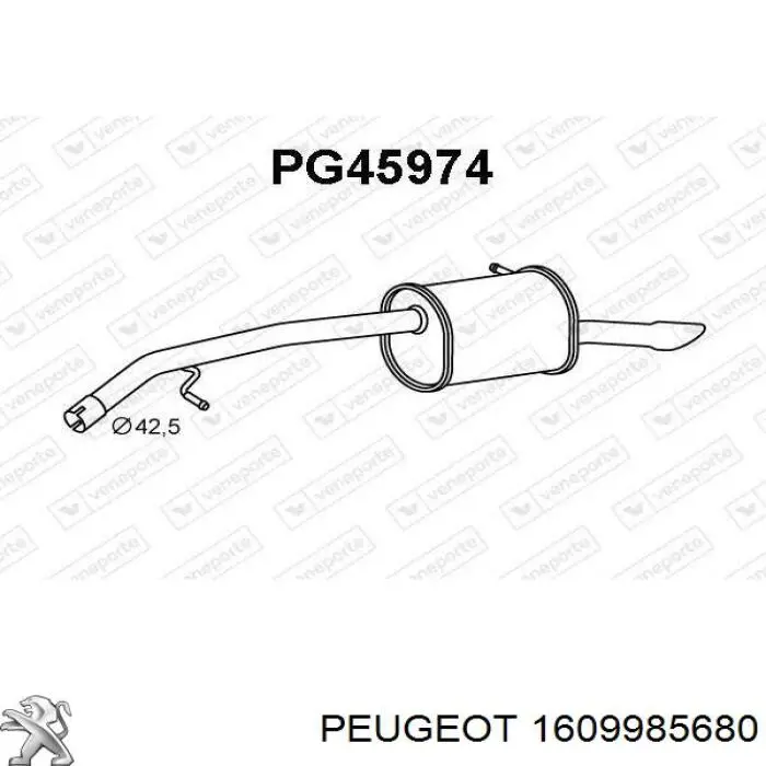 Silenciador, parte traseira Peugeot/Citroen 1609985680 preço, a partir de 73,86 USD