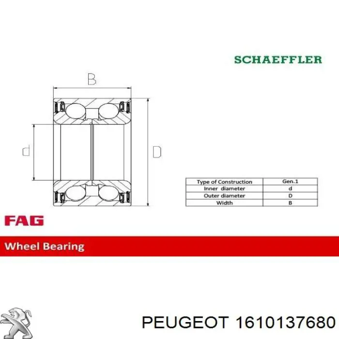 Rolamento de cubo dianteiro Peugeot/Citroen 1610137680 preço, a partir de 53,03 USD