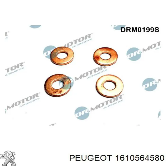 1610564580 Peugeot/Citroen Anel (arruela) do injetor de ajuste