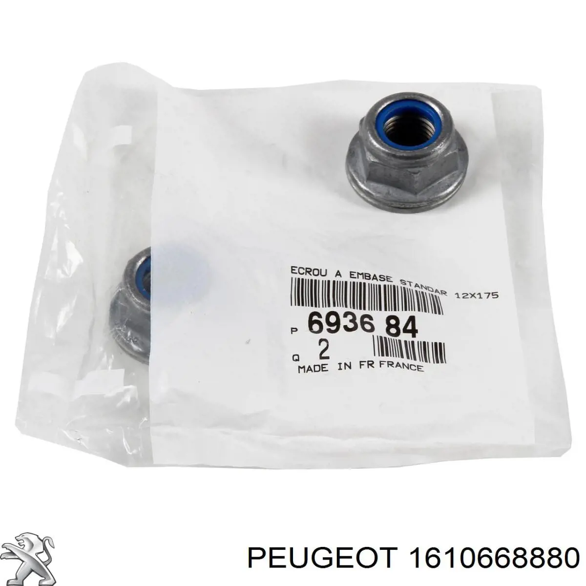 Compre 1610668880 Peugeot/Citroen Porca de suporte dianteiro de estabilizador