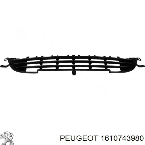 Grelha central do pára-choque dianteiro 1610743980 Peugeot/Citroen