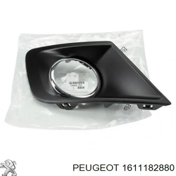 Compre 1611182880 Peugeot/Citroen Placa sobreposta central do pára-choque dianteiro