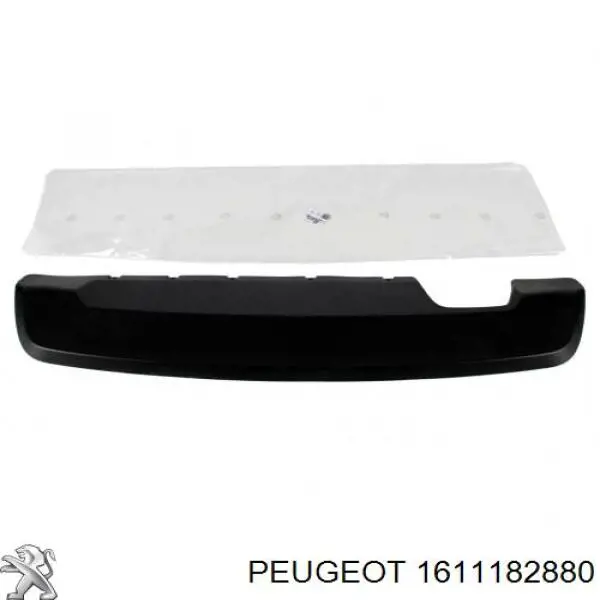 1611182880 Peugeot/Citroen Placa sobreposta central do pára-choque dianteiro