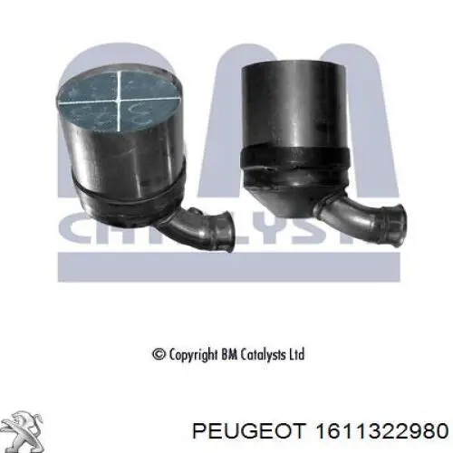 Compre 1611322980 Peugeot/Citroen Filtro de partículas do sistema dos gases de escape