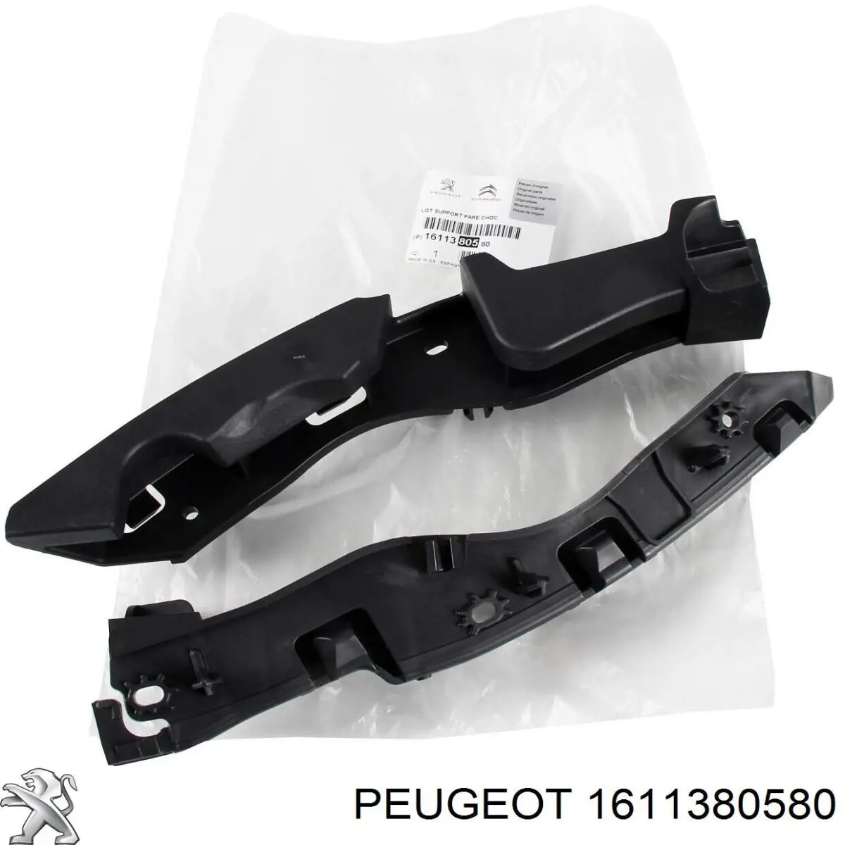 Compre 1611380580 Peugeot/Citroen Kit de suportes/ fixações do para-choque dianteiro