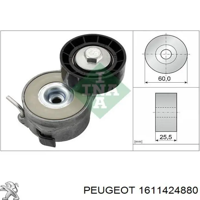 Reguladora de tensão da correia de transmissão Peugeot/Citroen 1611424880 preço, a partir de 31,52 USD