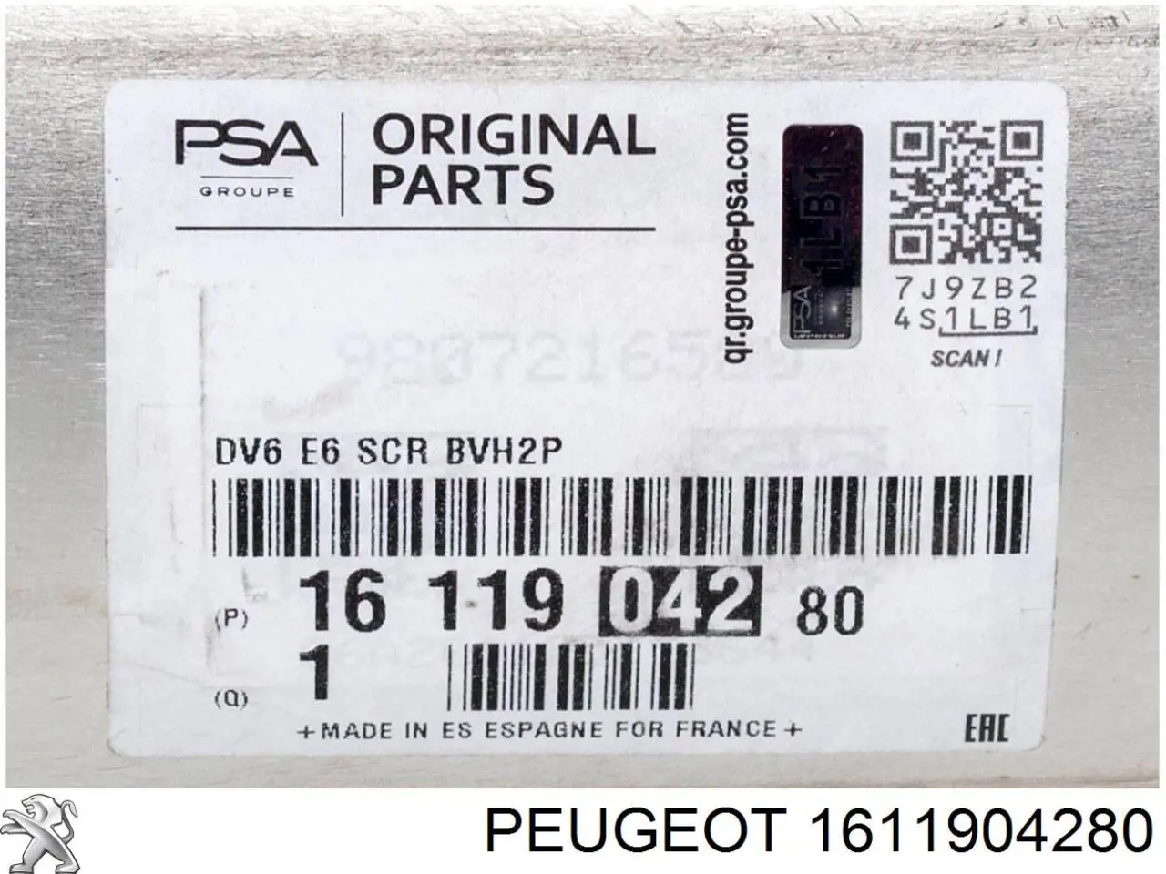 1611904280 Peugeot/Citroen Filtro de partículas do sistema dos gases de escape