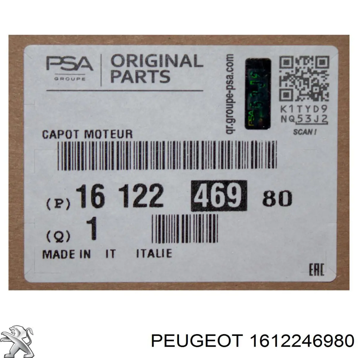 Compre 1612246980 Peugeot/Citroen Capota