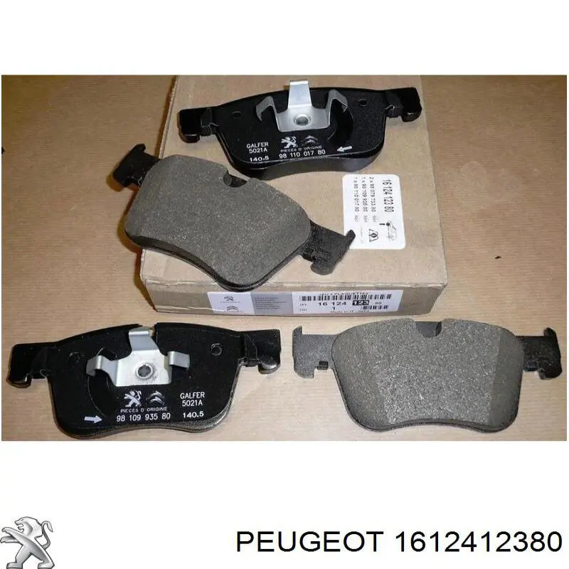 1612412380 Peugeot/Citroen Sapatas do freio dianteiras de disco