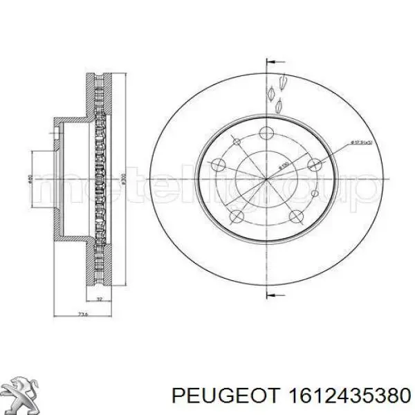 Disco do freio dianteiro Peugeot/Citroen 1612435380 preço, a partir de 74,91 USD
