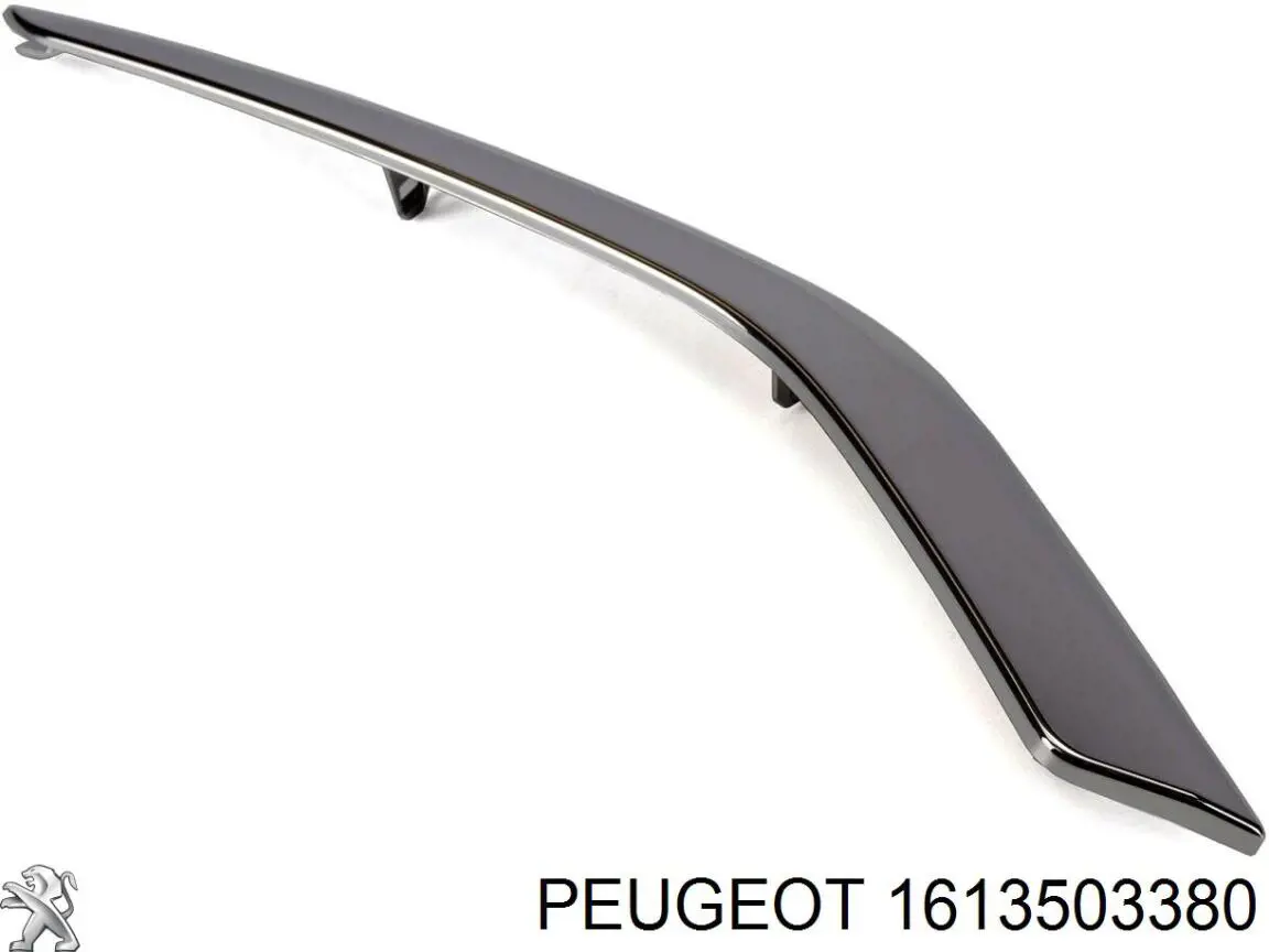 1613503380 Peugeot/Citroen Moldura direita do pára-choque dianteiro