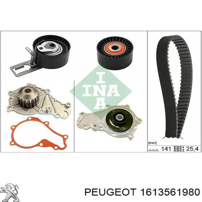 Correia do mecanismo de distribuição de gás, kit Peugeot/Citroen 1613561980