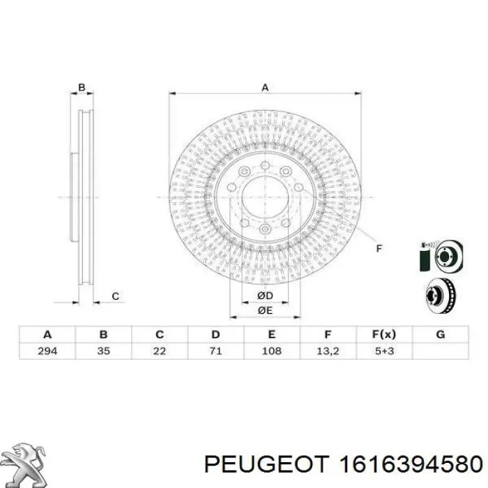 Compre 1616394580 Peugeot/Citroen Disco do freio traseiro