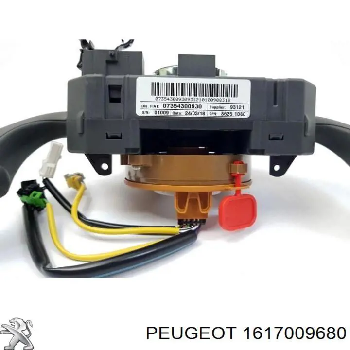 Comutador instalado na coluna da direção, montado 1617009680 Peugeot/Citroen