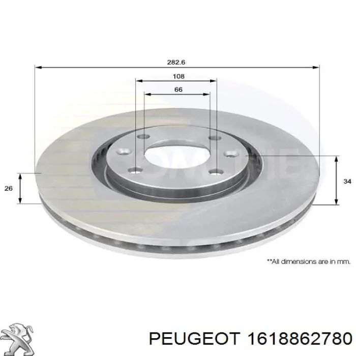 Disco do freio dianteiro Peugeot/Citroen 1618862780 preço, a partir de 35,60 USD