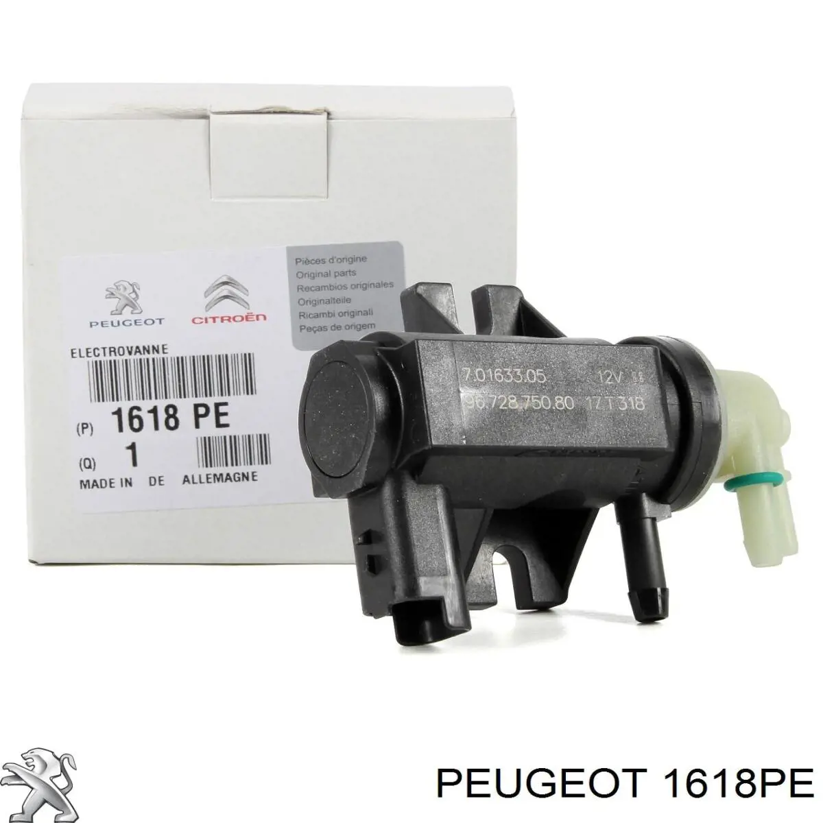 1618PE Peugeot/Citroen Convertidor de pressão (solenoide) de supercompressão
