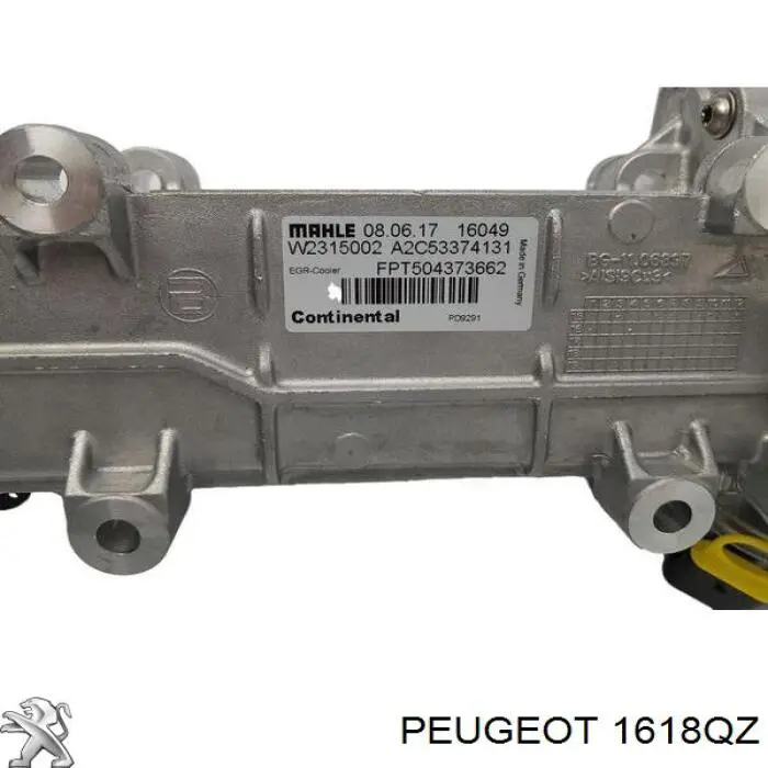 1618QZ Peugeot/Citroen Radiador do sistema EGR de recirculação dos gases de escape