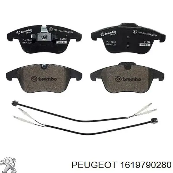 Compre 1619790280 Peugeot/Citroen Sapatas do freio dianteiras de disco