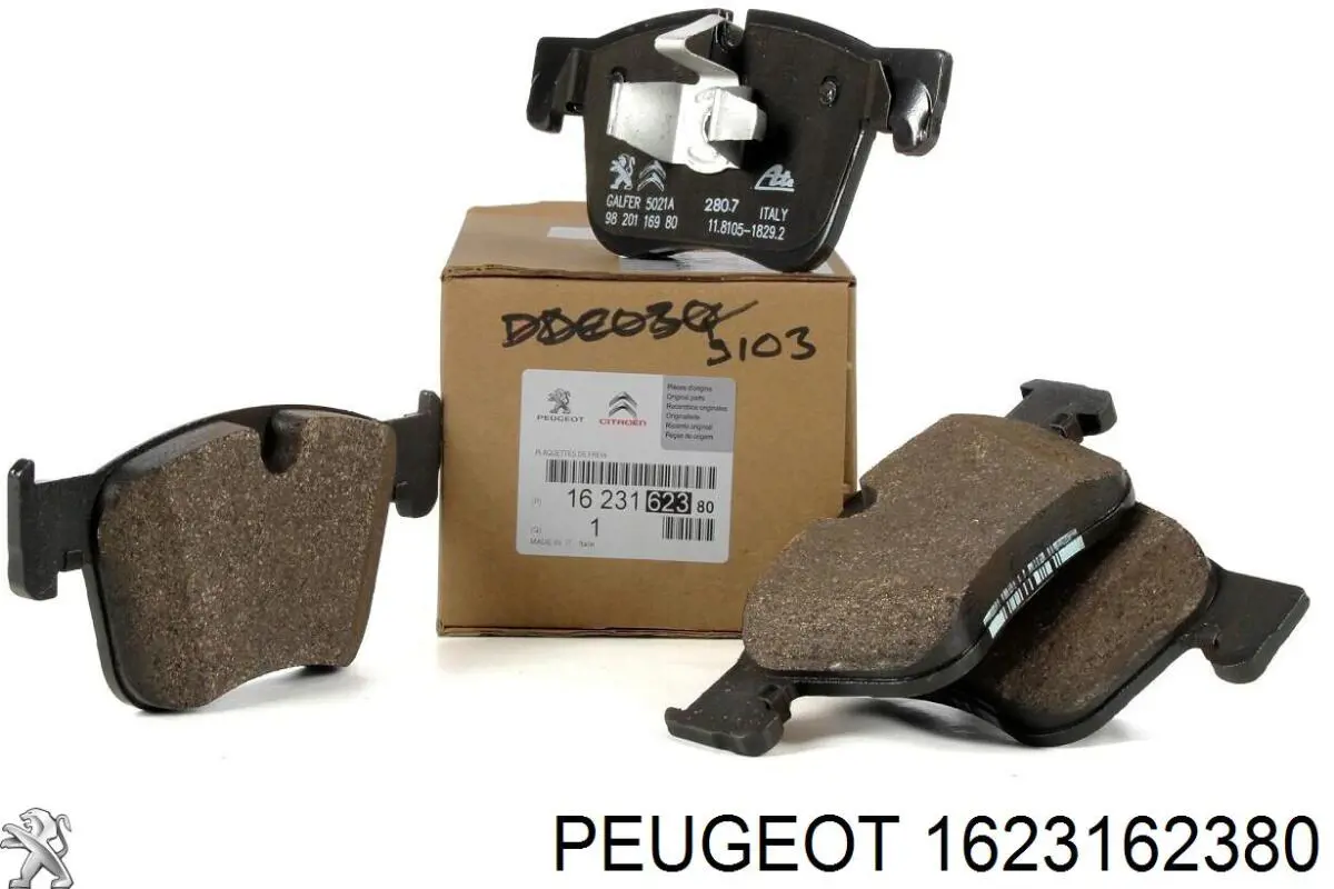 Sapatas do freio dianteiras de disco 1623162380 Peugeot/Citroen