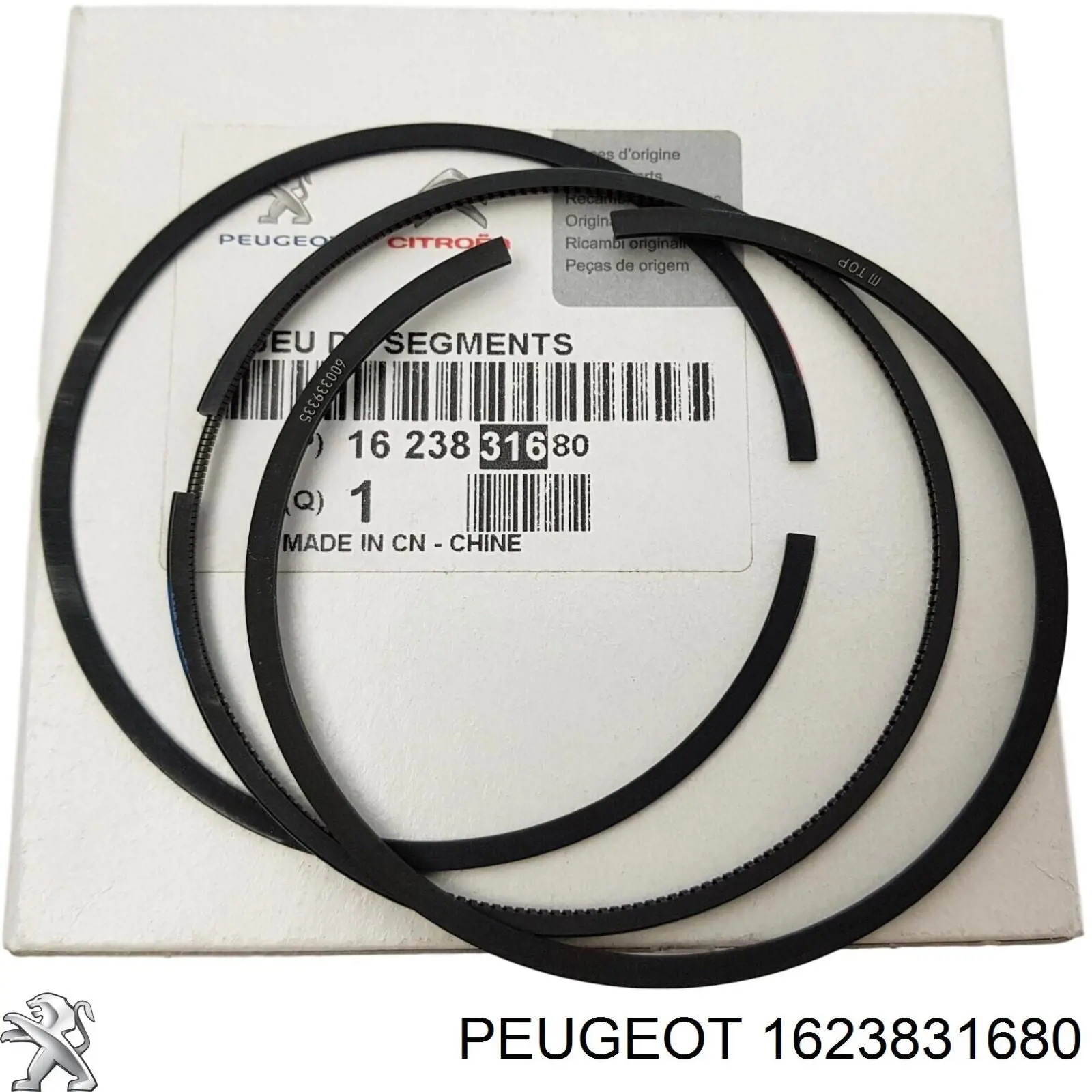1623831680 Peugeot/Citroen Anéis do pistão para 1 cilindro, STD.