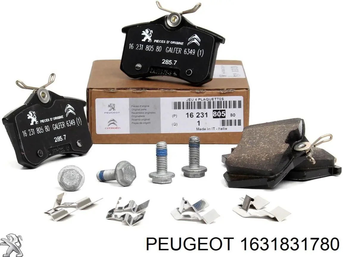 1631831780 Peugeot/Citroen Sapatas do freio traseiras de disco