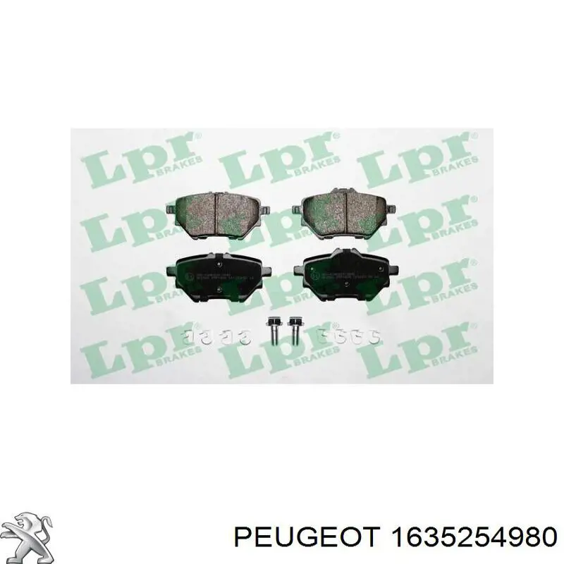 1635254980 Peugeot/Citroen Sapatas do freio traseiras de disco