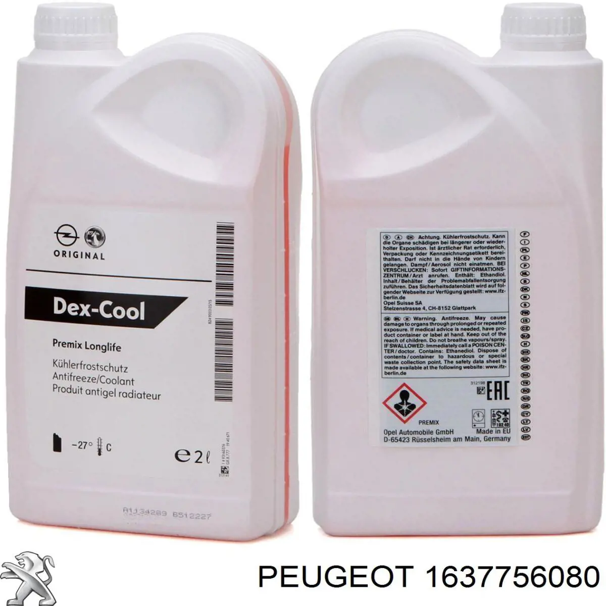 Fluido de esfriamento 1637756080 Peugeot/Citroen