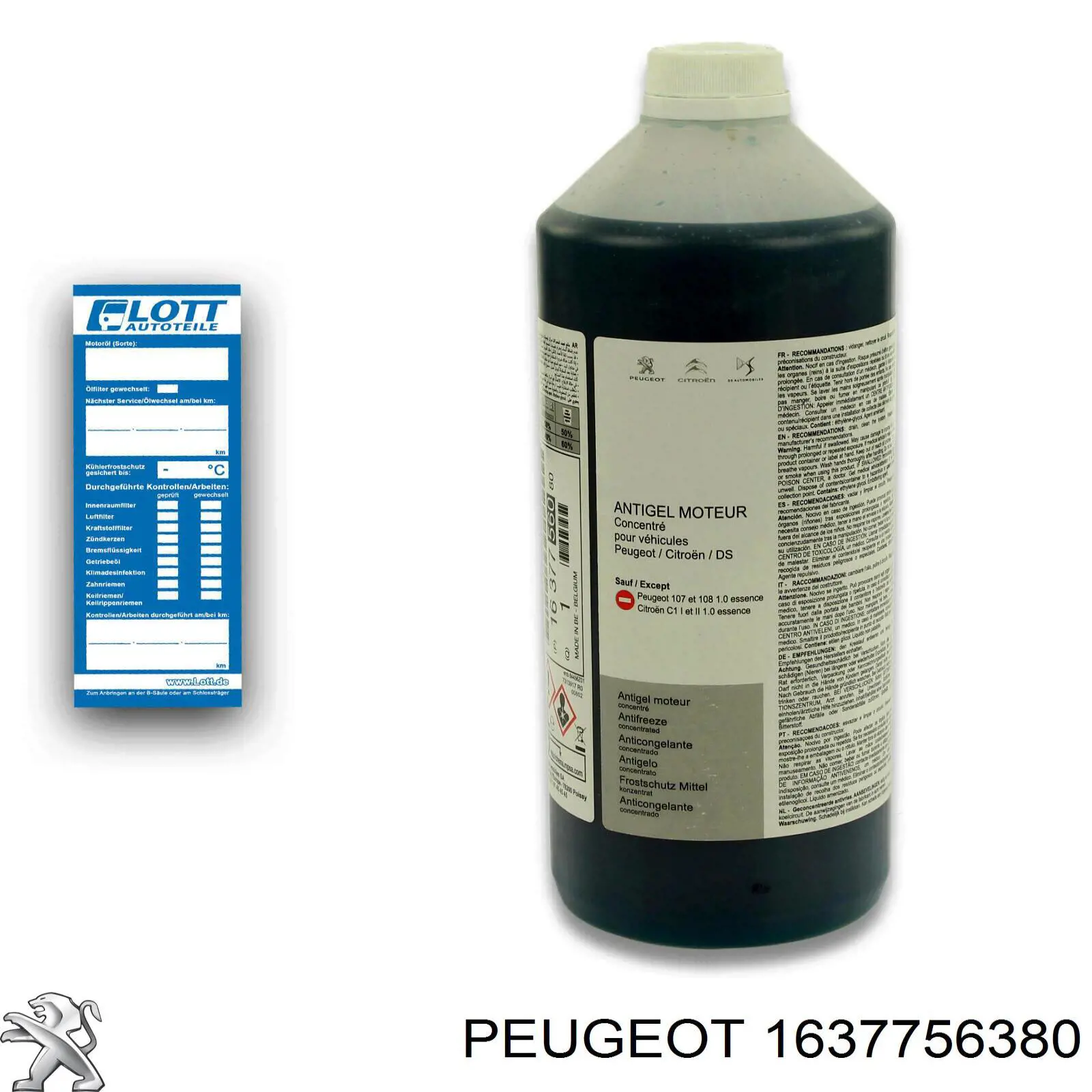 Compre 1637756380 Peugeot/Citroen Fluido de esfriamento