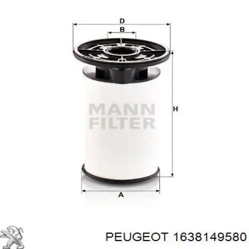 Filtro de combustível Peugeot/Citroen 1638149580 preço, a partir de 22,46 USD