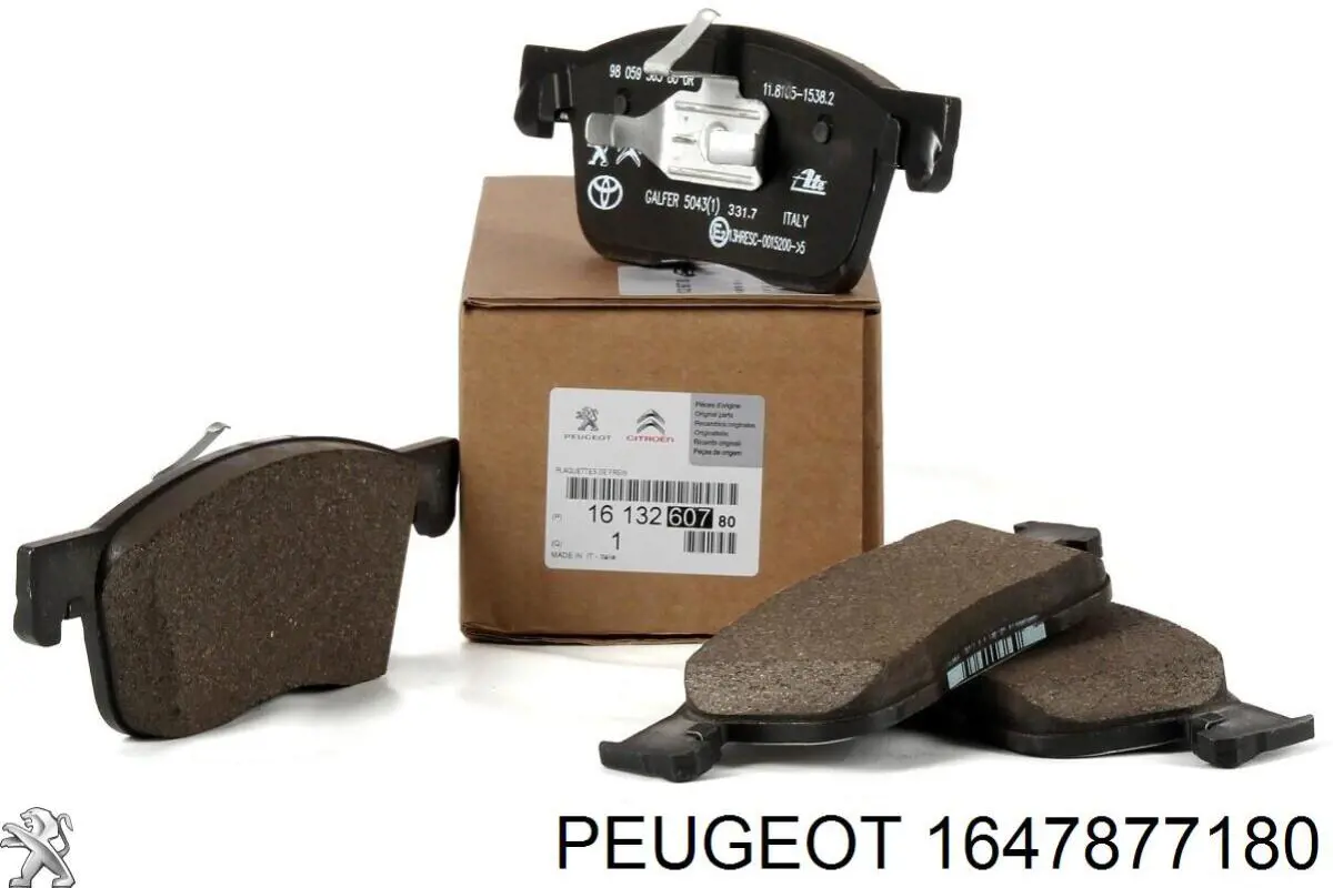 Sapatas do freio dianteiras de disco Peugeot/Citroen 1647877180