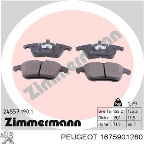 Sapatas do freio dianteiras de disco Peugeot/Citroen 1675901280 preço, a partir de 63,85 USD