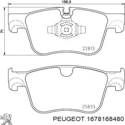 Sapatas do freio dianteiras de disco Peugeot/Citroen 1678168480 preço, a partir de 48,86 USD