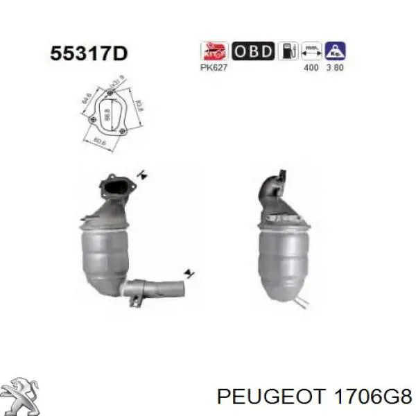 Compre 1706G8 Peugeot/Citroen Ondulação do silenciador