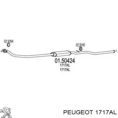 Compre 1717AL Peugeot/Citroen Silenciador, parte central