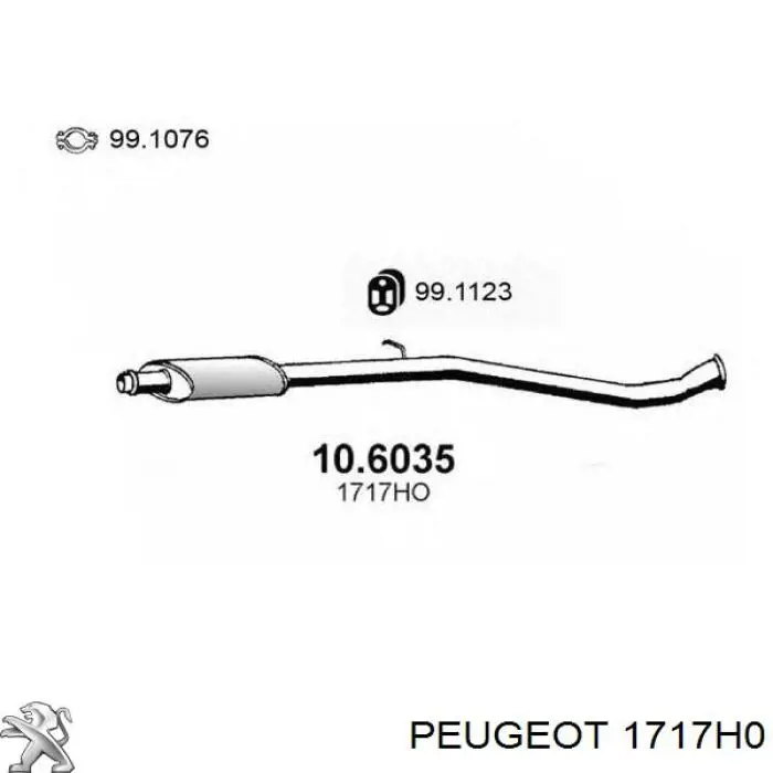 Compre E12815E Peugeot/Citroen Silenciador, parte central