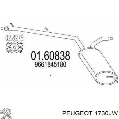 Silenciador, parte traseira Peugeot/Citroen 00001730JW preço, a partir de 473,31 USD