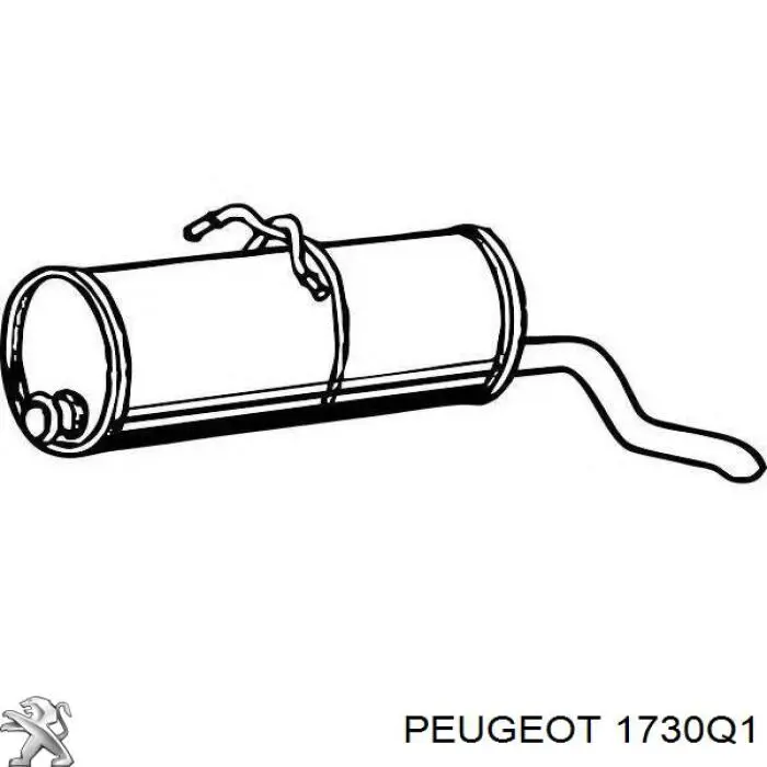 Compre 1730Q1 Peugeot/Citroen Silenciador, parte traseira