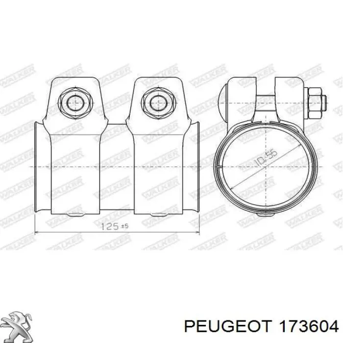 Braçadeira do silenciador traseira Peugeot/Citroen 173604 preço, a partir de 15,92 USD