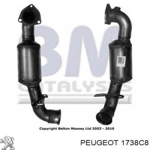 Convertidor - catalisador Peugeot/Citroen 1738C8 preço, a partir de 1012,86 USD