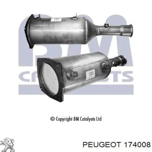 174008 Peugeot/Citroen Filtro de partículas do sistema dos gases de escape
