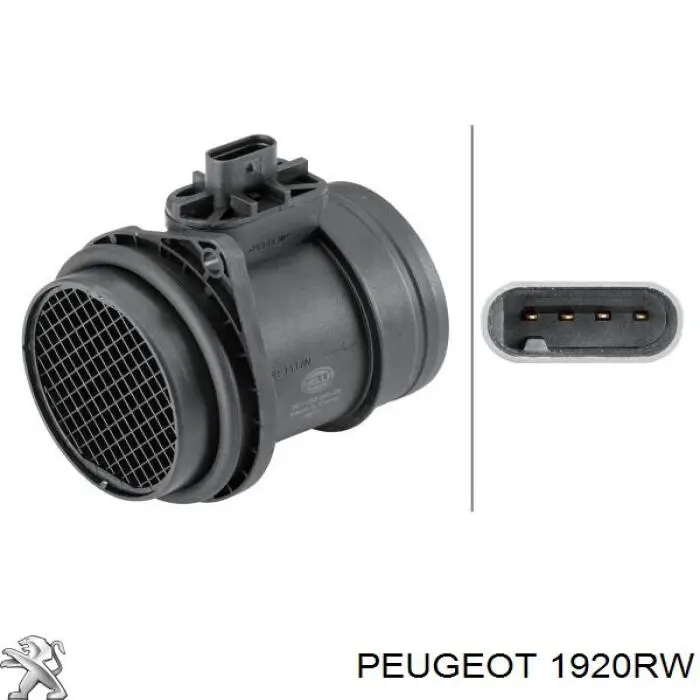 1920RW Peugeot/Citroen Sensor de fluxo (consumo) de ar, medidor de consumo M.A.F. - (Mass Airflow)