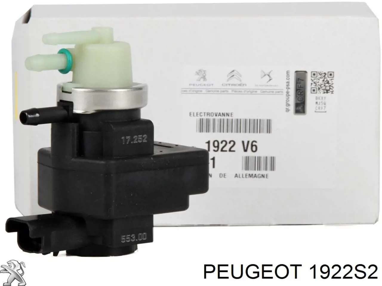 00001922V6 Peugeot/Citroen Convertidor de pressão (solenoide) de supercompressão